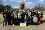Attendee Photo at the Bulldog statue by Southwestern Oklahoma State University