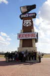 Group tour - Space City monument by Southwestern Oklahoma State University