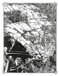"Jill, Eustace, and Puddleglum crossing the Giant's Bridge" (Issue 17, p.24) by Mark Badger