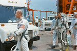 ASTRONAUT CERNAN, EUGENE A. - MISC. (WALK AWAY FROM PAD - GEMINI-TITAN (GT)-9 POSTPONED) - CAPE