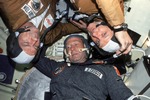 Cosmonaut Kubasov and Astronaut Stafford during ASTP visit