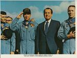 Apollo 13 Astronauts, Fred W. Haise, Jr., James A. Lovell, Jr., and John L. Swigert, Jr. with President Richard M. Nixon by Southwestern Oklahoma State University and NASA